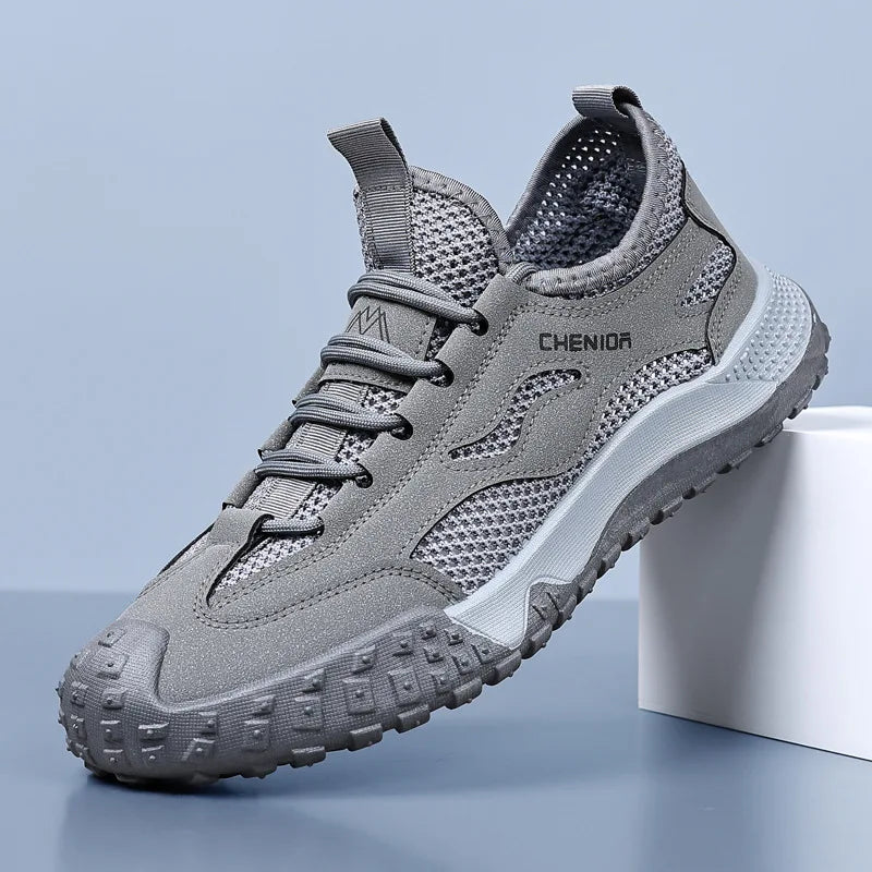 Oulylan Men's Summer Breathable Hollow Mesh Wading Shoes 2026 Outdoor Hiking Climbing Non-Slip Sport Sneakers Size 39-44 Pi-Mart