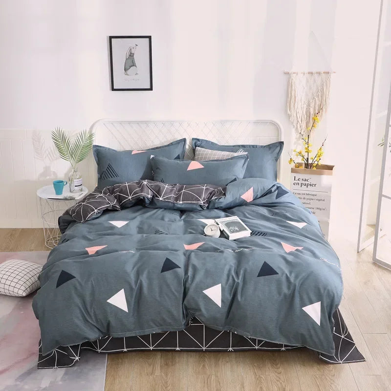 Lovely Cartoon King Size Duvet Cover Set 220x240 Skin Friendly Double Bed Quilt Cover Blanket Comforter Cover and Pillowcase Pi-Mart
