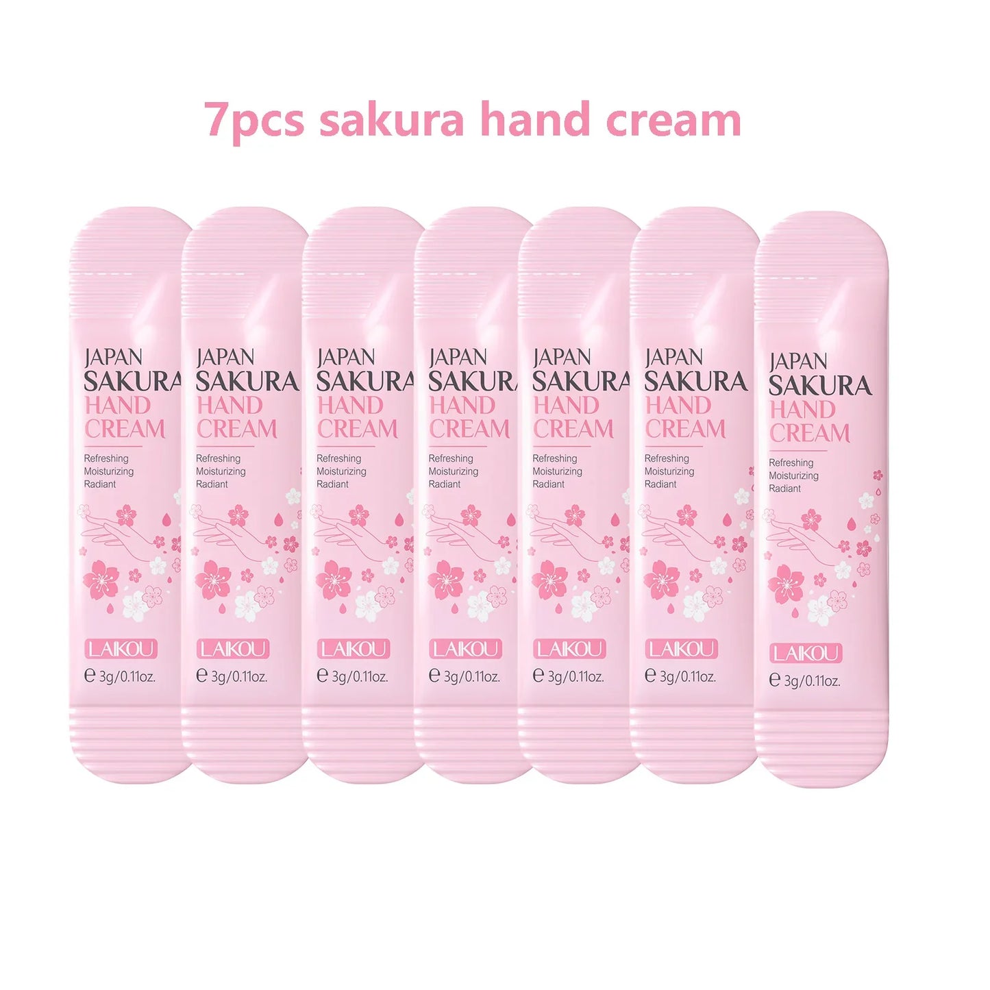 7pcs Collagen Sakura Hand Cream Skin Soften Nourish Care Deep Cracked Repair Beauty Products Girl Moisturizing Hand Skin Tri Light Beauty