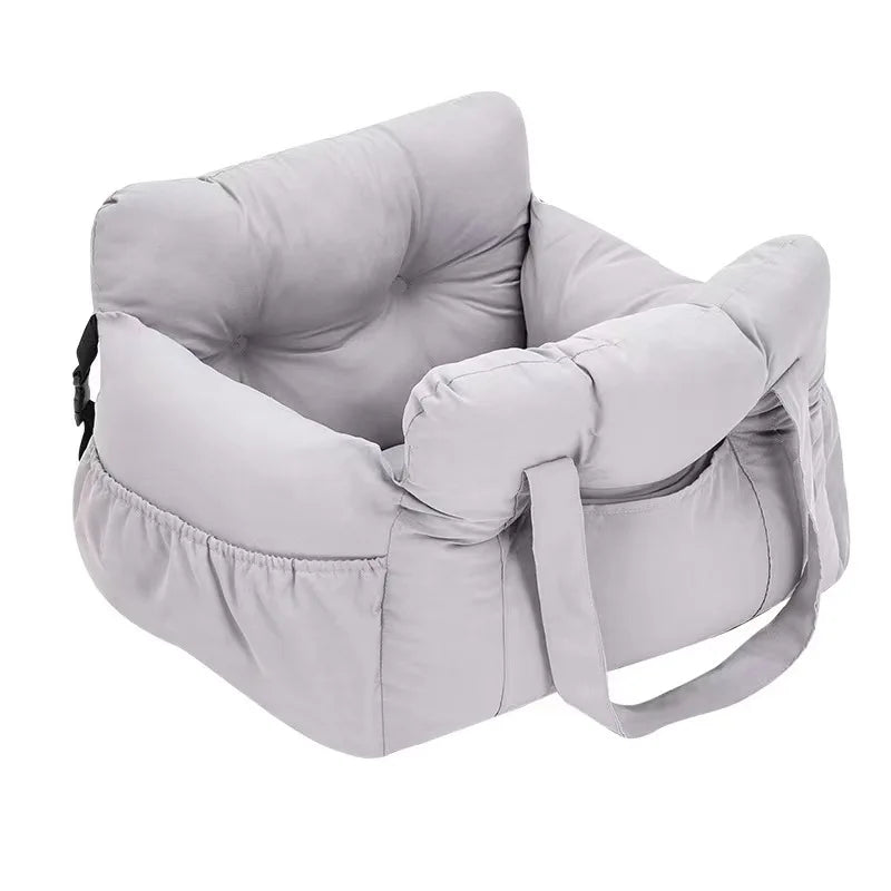Dog Car Seat with Safety Belt - Non-Slip Pet Car Bed for Small Dogs, Washable Travel Carrier with Secure Straps for Safe Car Pi-Mart