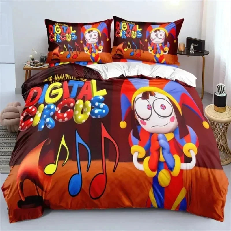 THE AMAZING DIGITAL CIRCUS Cartoon Bedding Set Double Twin King Duvet Cover Comforter Pillowcase Boys Girls Adults Bedroom Pi-Mart