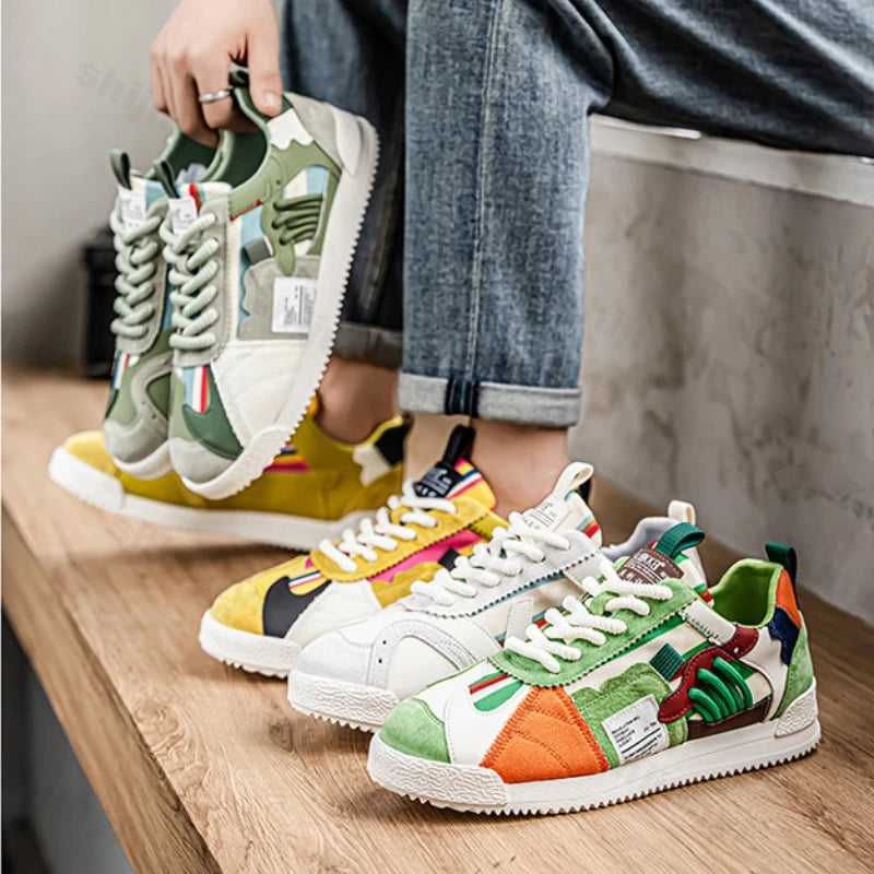 Large Size Men's White Sneakers Autumn Comfortable Non Slip Running Shoes Luxury Soft Sole Fashion Lace Up Outdoor Casual Shoes Pi-Mart
