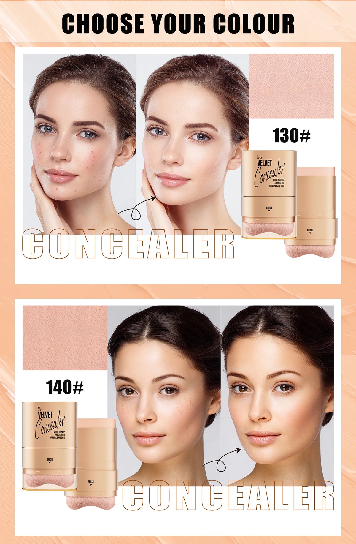 Face Foundation Contour Stick Long-wear Lightweight Brighten Stick Face Concealer Blemish Contouring Beauty Makeup Pi-Mart