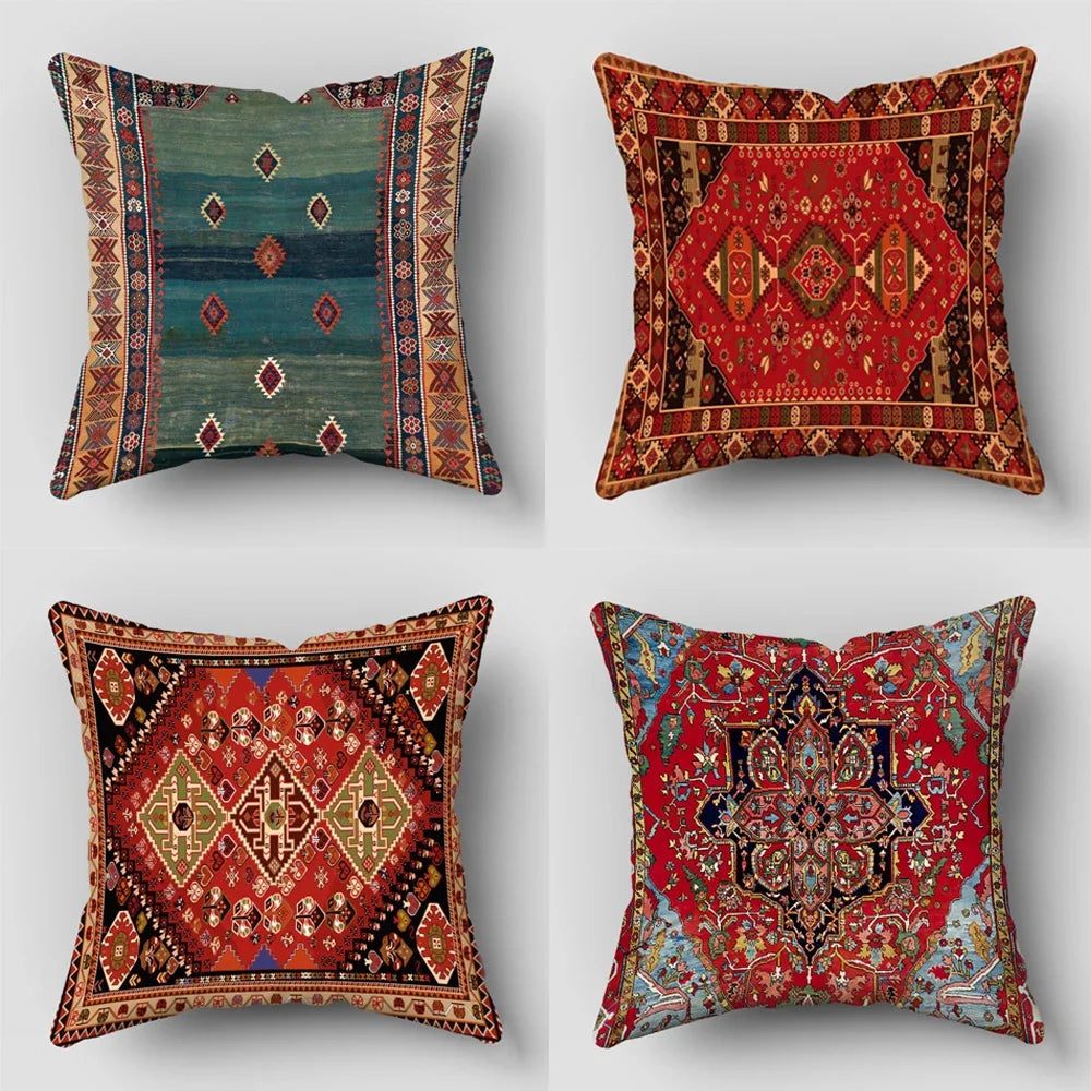 Persian Rug Pattern Pillowcase Living Room Sofa Cushion Cover Fashion Decorative Home Decor 45X45cm Two Sides Short Plush Pi-Mart