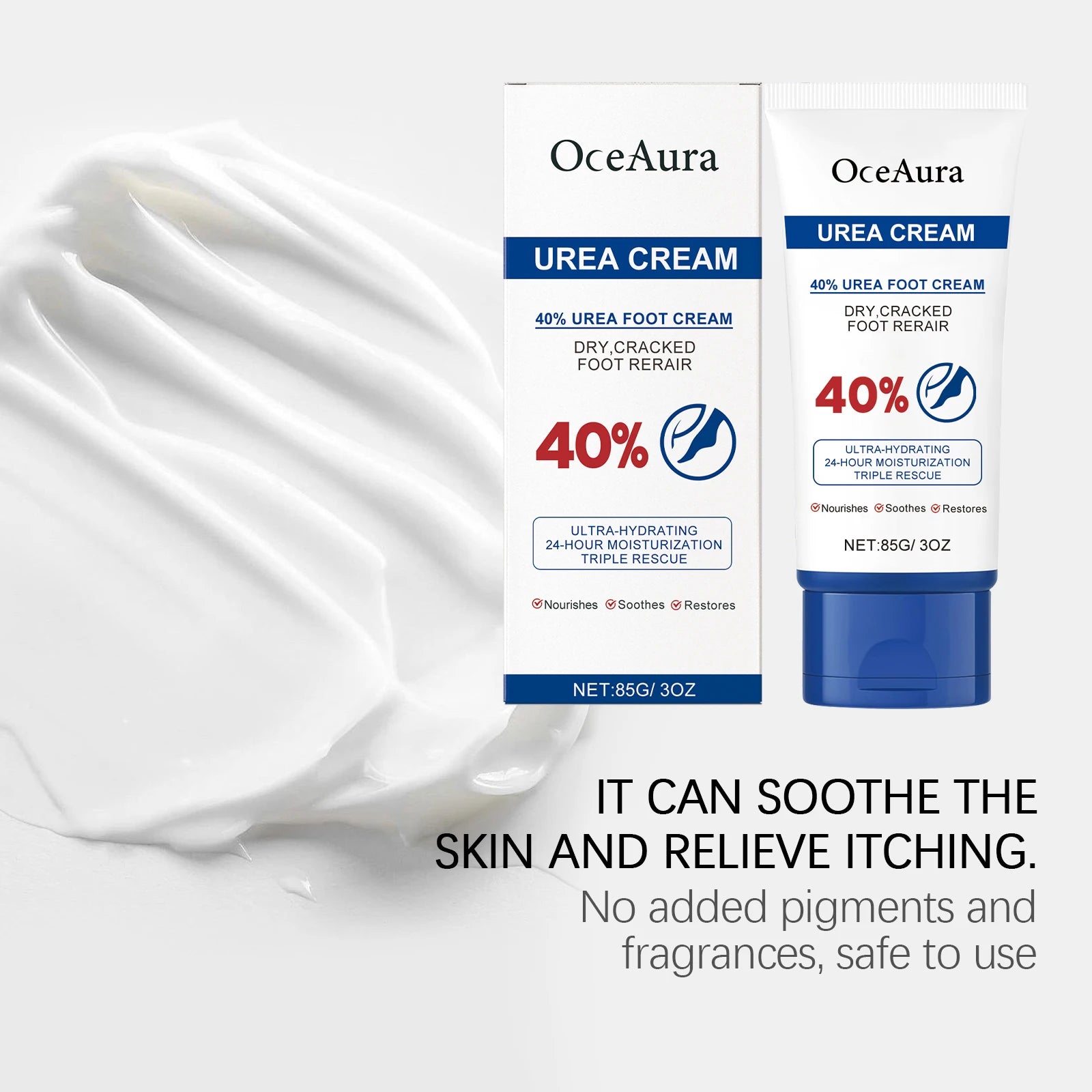 40% Urea Foot Cream Softening Dry Cracked Heels Deep Moisturizing Improve Roughness Remove Callus Exfoliation Foot Care Cream Pi-Mart