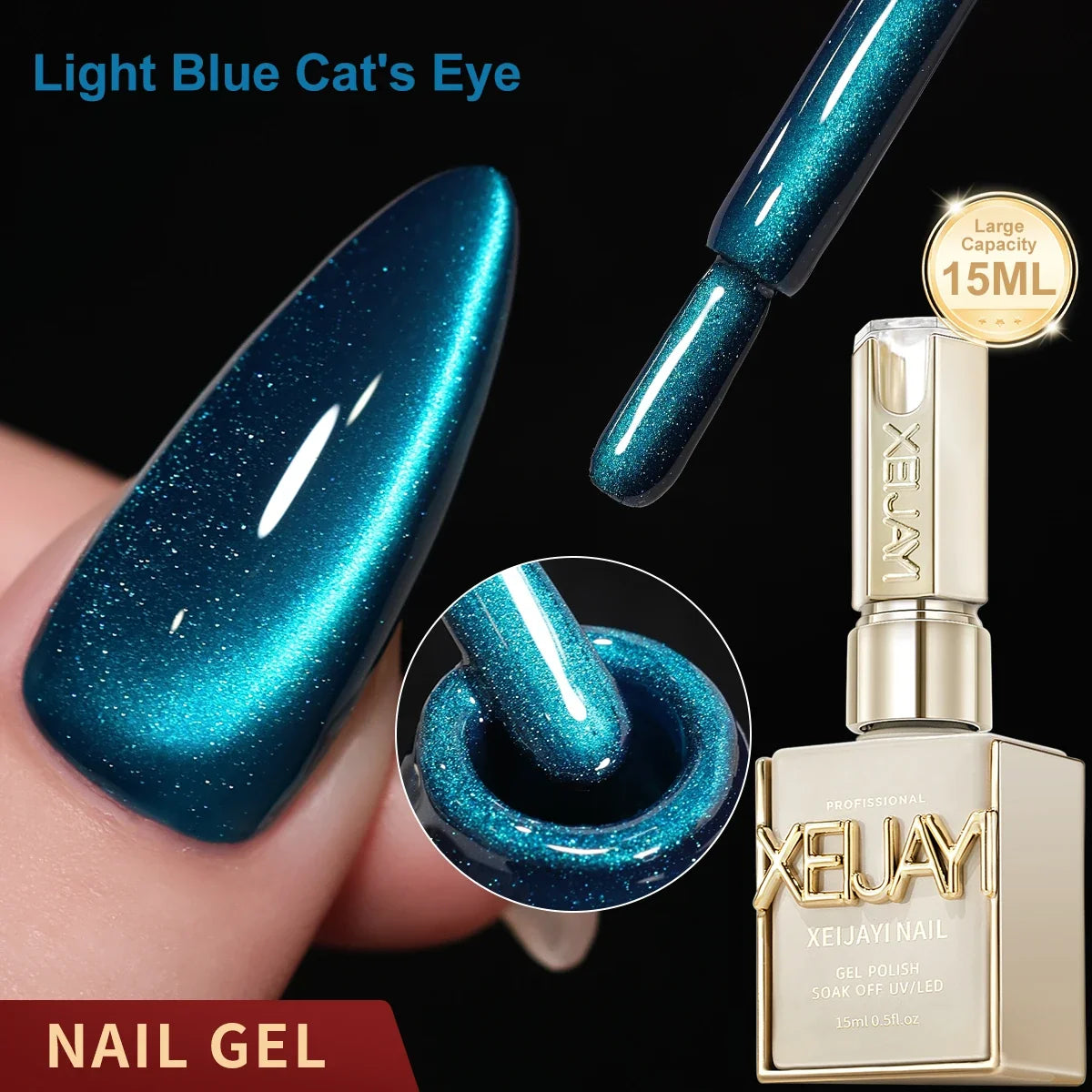 XEIJAYI 1pc 15ML Blue cat eye Nail Gel polish Semi Permanent Nail Art Soaking UV LED Nail Salon DIY Nail Salon Gel Tri Light Beauty