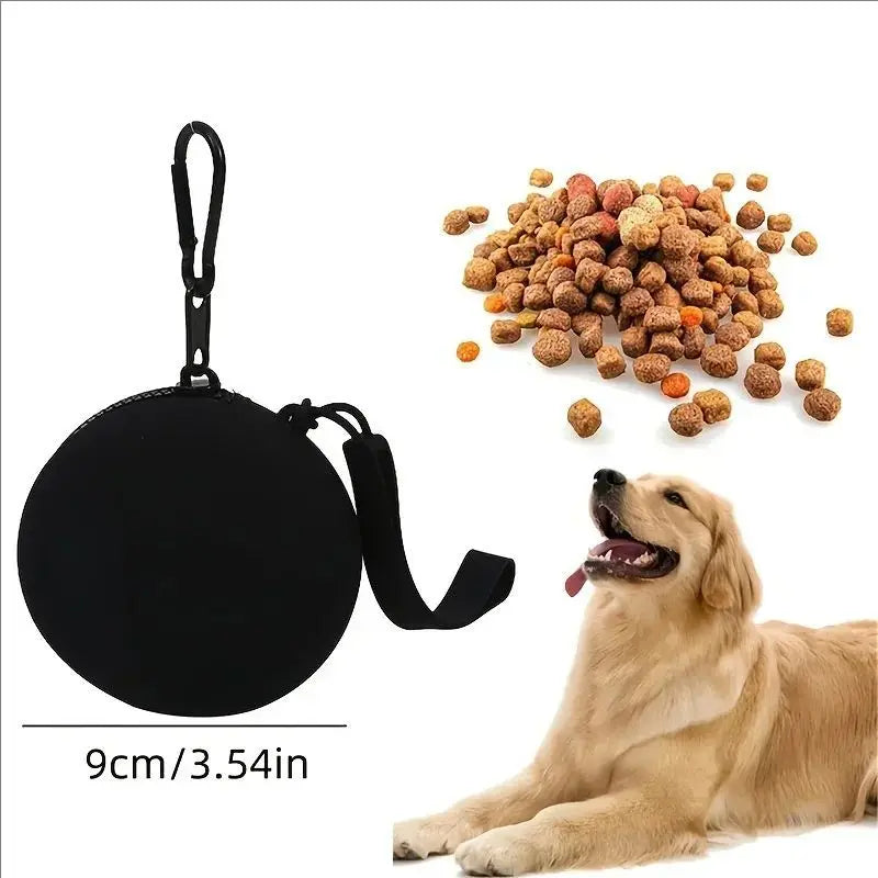 1Pc Silicone Pet Treat Pouch Portable Travel Training Bag Round Silicone Snack Bag for Dogs and Cats Pet Accessories Pi-Mart
