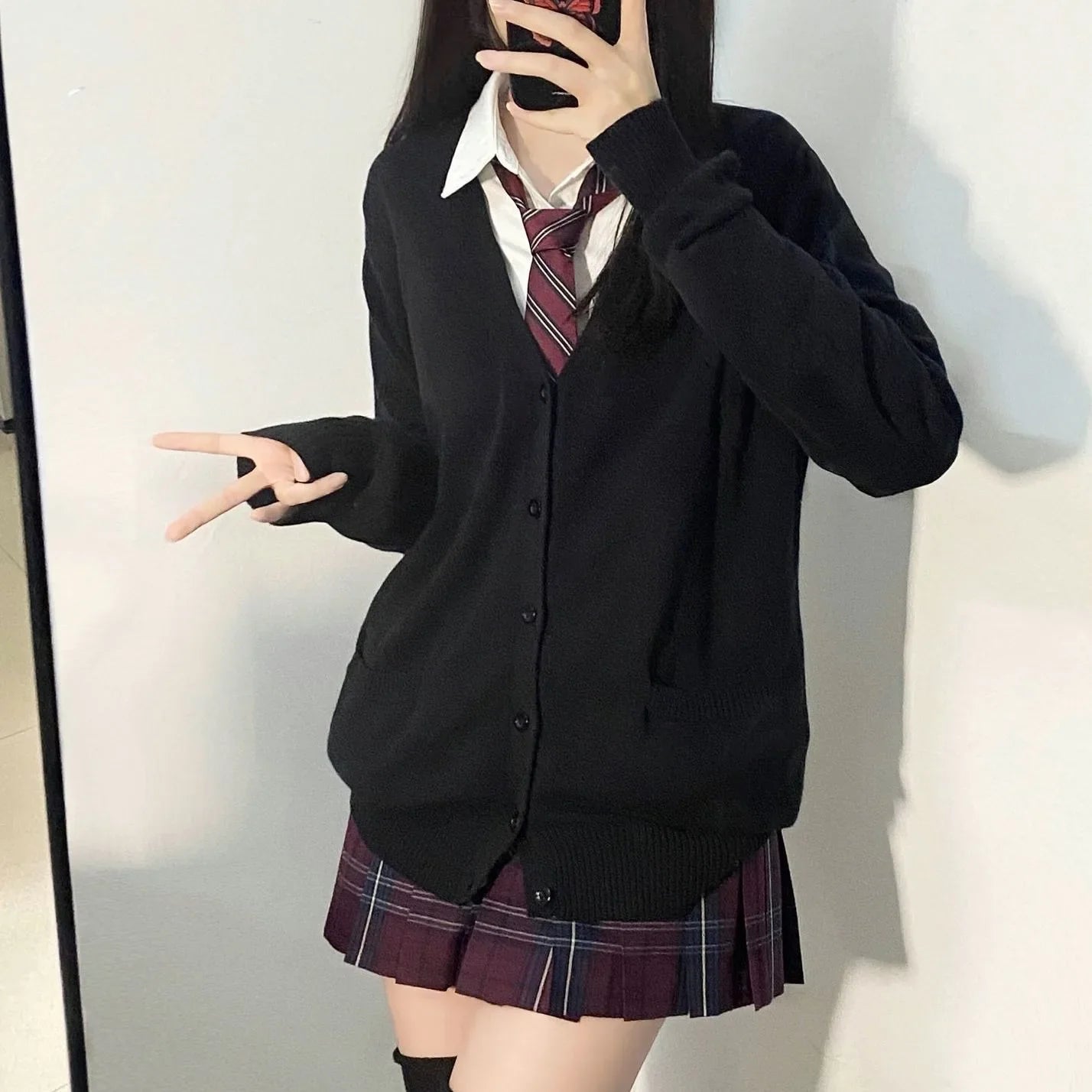 Mikasa pink cardigan sweater with the same style， Anime character COS knitted sweater, original JK uniform sweater jacket LadyShow.Store