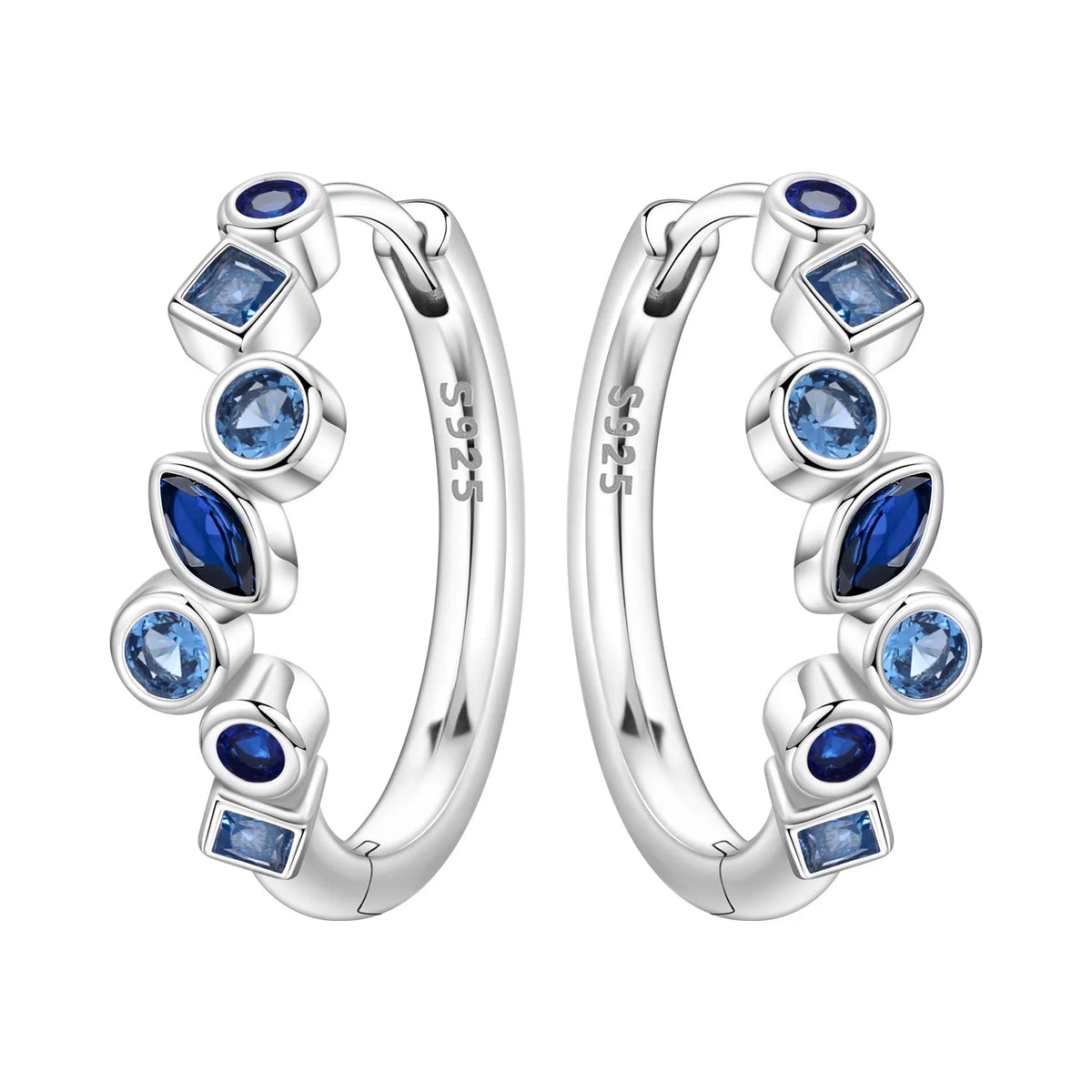 PANPOKI S925 Sterling Silver Purple Zircon Series Earrings Hoop Earrings For Women Jewelry Original Party Trendy Gifts Pi-Mart