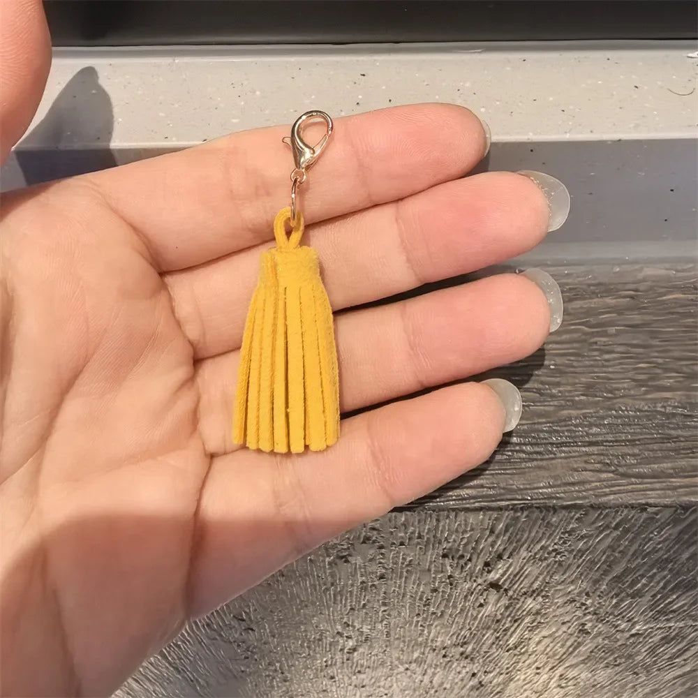 1Pcs Autumn Winter Maillard Tassel Pendant Shoe Charms Leather Flower Shoelace Buckle Sports Shoe Decoration Accessory Buckle Pi-Mart