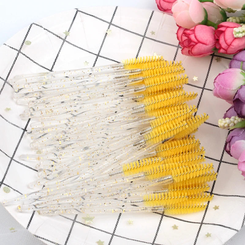 5/50Pcs Black Lashes Brush Cosmetics False Eyelashes Supplies Reusable Makeup Brushes Eyebrow Brush Mascara Wands Make Up Tools Pi-Mart