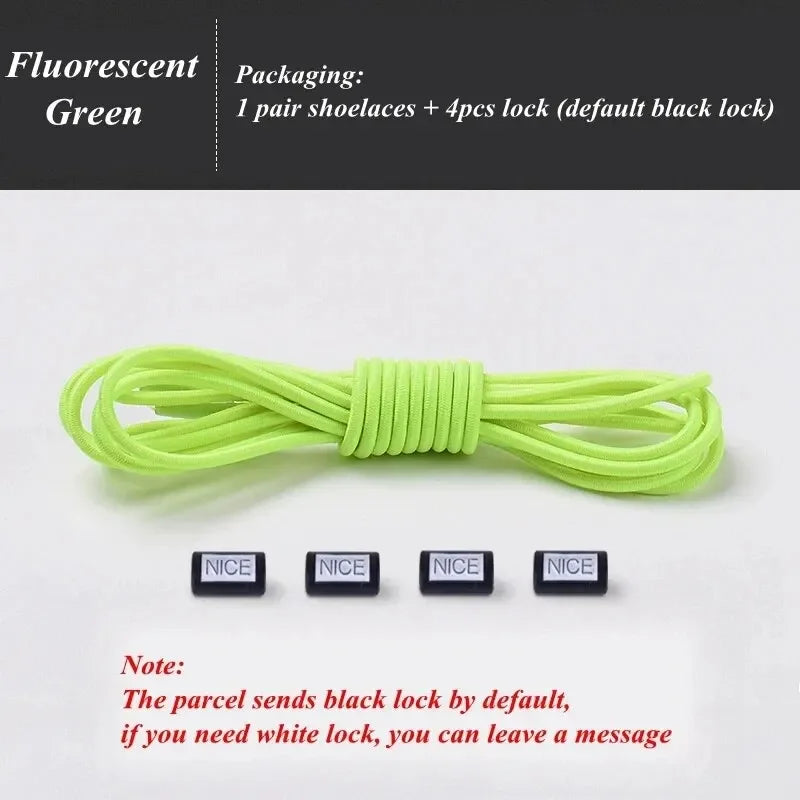 Fashion No Tie Shoelaces Elastic Laces Sneakers Flat Shoe Laces Without Ties Kids Adult Quick Shoelace One Size Fits All Shoes Pi-Mart