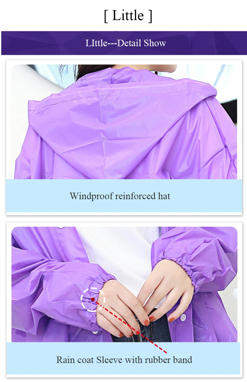Raincoat Women Men Impermeable Thickened Waterproof Raincoat Tourism Outdoor Hiking Rain Poncho Raincoat Hooded Rain Coat Pi-Mart