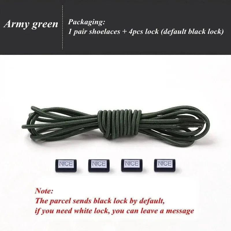 Fashion No Tie Shoelaces Elastic Laces Sneakers Flat Shoe Laces Without Ties Kids Adult Quick Shoelace One Size Fits All Shoes Pi-Mart