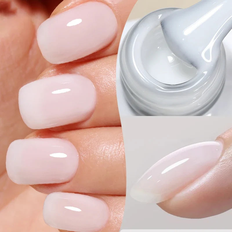 BORN PRETTY 10ml Milky Jelly White Gel Nail Polish Translucent Semi Permanent Soak Off UV LED Gel Varnish Manicure Nail Art Tri Light Beauty