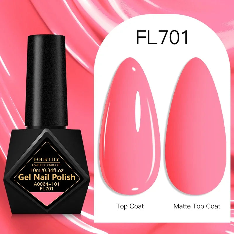 10ml Gel Nail Polish 162 Colors Nail Supplies Vernis Semi Permanent Nail Art Manicure Soak Off LED UV Gel Nail Varnishes Summer Tri Light Beauty