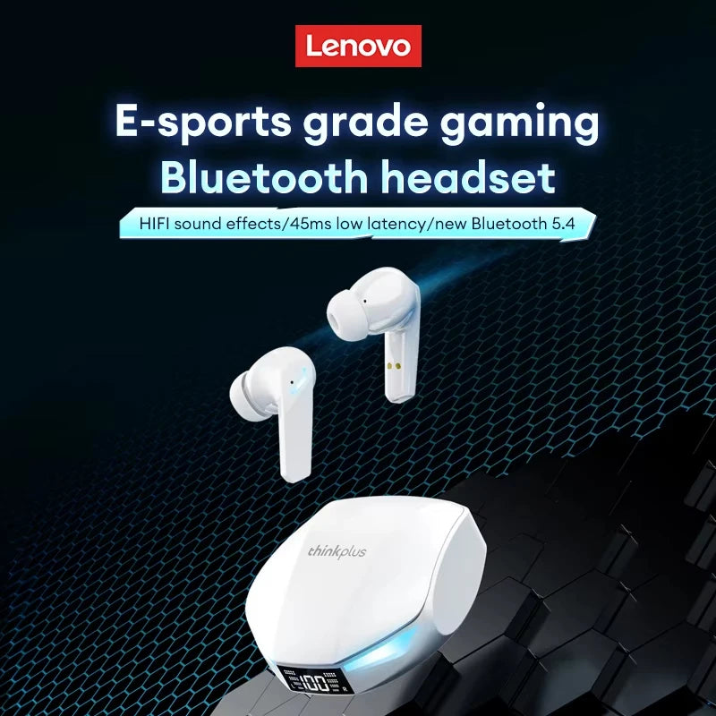 Choice Lenovo XT53 Earphone Wireless Bluetooth 5.4 Headphones Low Latency Gaming Headset Noise Reduction LED Display Earbuds New Pi-Mart