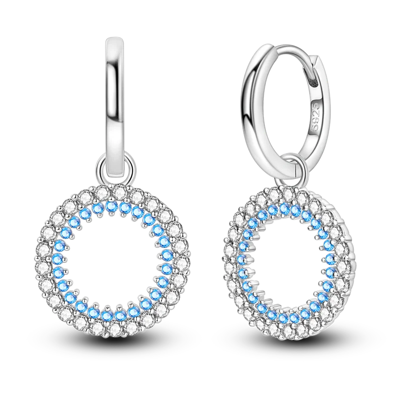 Genuine 925 Sterling Silver Love Feather Earrings Fit Original Charms Hoop For Women Girls Stud Earring Fine Jewelry Gifts Pi-Mart