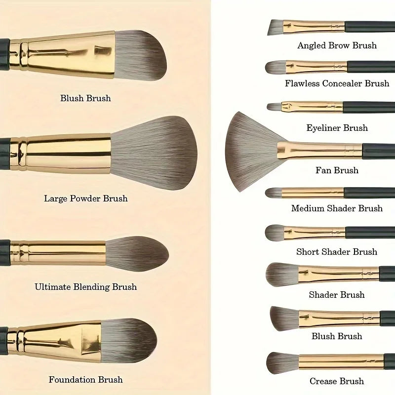 14 Piece Makeup Brush Set Soft Fluffy Eyeshadow Brush Concealer Brush Blush Makeup Brush Beauty Tool Makeup Brush Tri Light Beauty