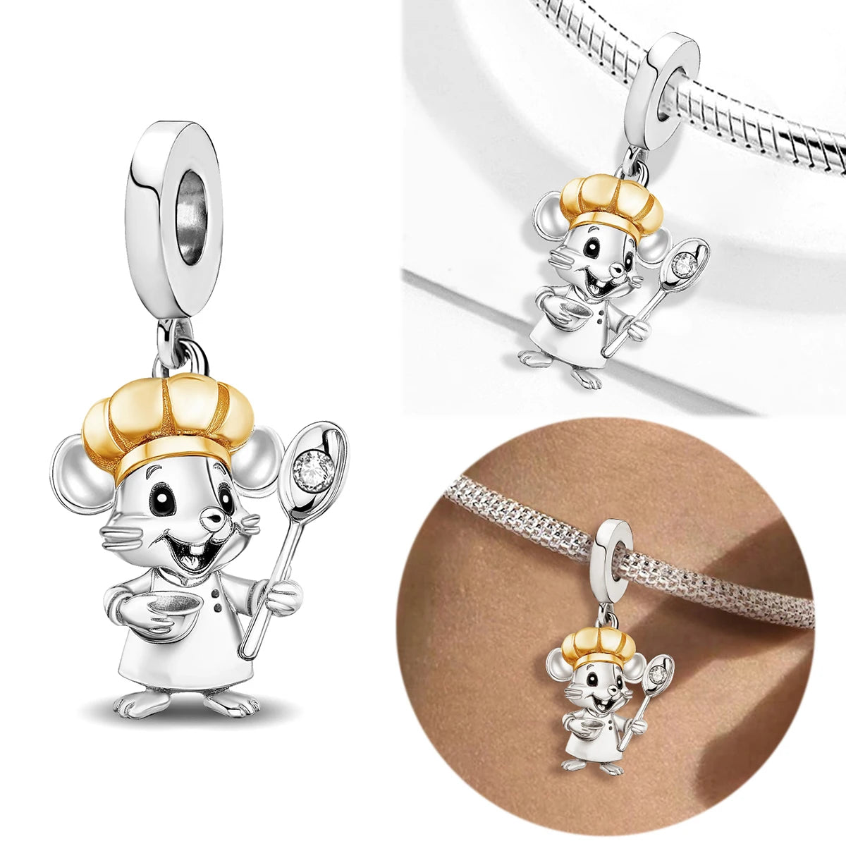 925 Sterling Silver Sunglasses Duck Puppy Cooking Mouse Bead Diy Bracelet Bangle Making Gift Of High Quality Fine Jewelry Pi-Mart