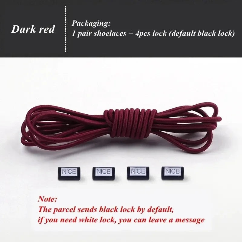 Fashion No Tie Shoelaces Elastic Laces Sneakers Flat Shoe Laces Without Ties Kids Adult Quick Shoelace One Size Fits All Shoes Pi-Mart