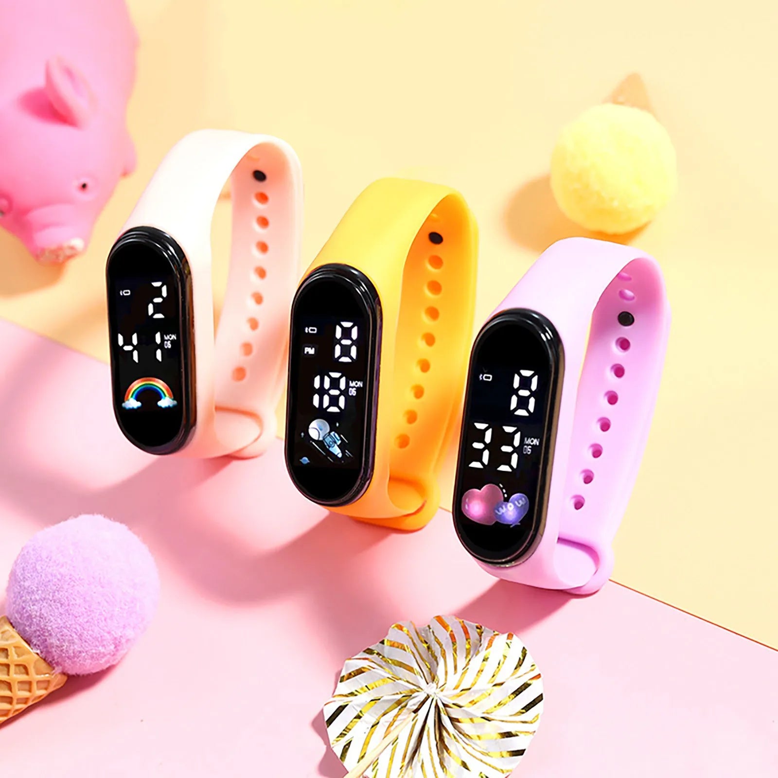 Kawaii Smart Watch For Kids Fashion Outdoor Waterproof Sports Kids' Watches Boy Girls Digital Watches Silicone montre enfant LadyShow.Store