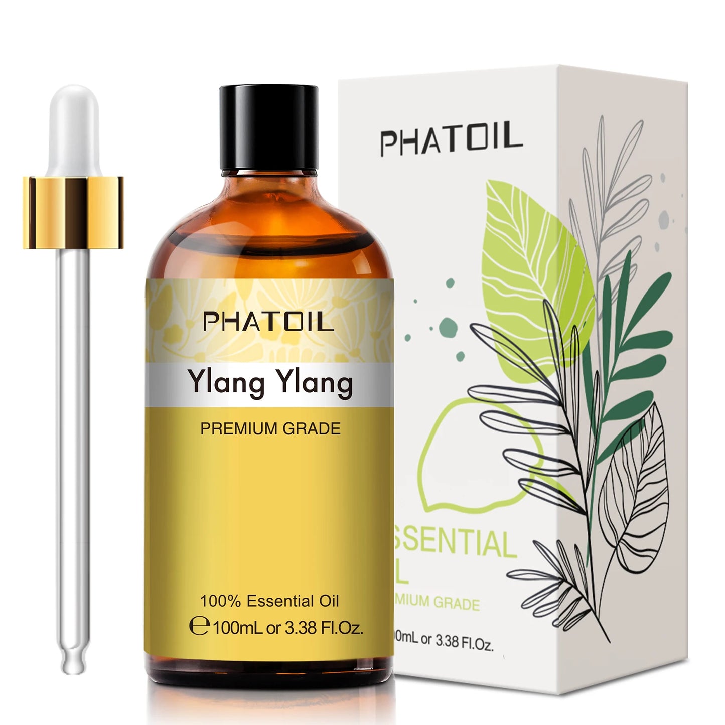 100ML Pure Natural Essential Oils Diffuser for Skin Care Rose Orange Lemon Lavender Rose Geranium Chamomile Avocado Aroma Oil Pi-Mart