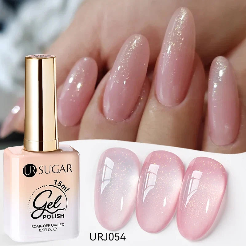 UR SUGAR 15ml Jelly Milky White Translucent Color Gel Polish Semi Permanent UV Gel Nail Art Soak Off Gel Varnish Latest Fashion Tri Light Beauty