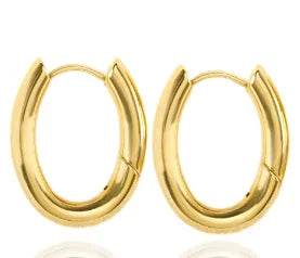 Shiny Zircon Hoop Earrings for Women Trendy Golden Stainless Steel Circle Earring Jewelry Pendientes Pi-Mart