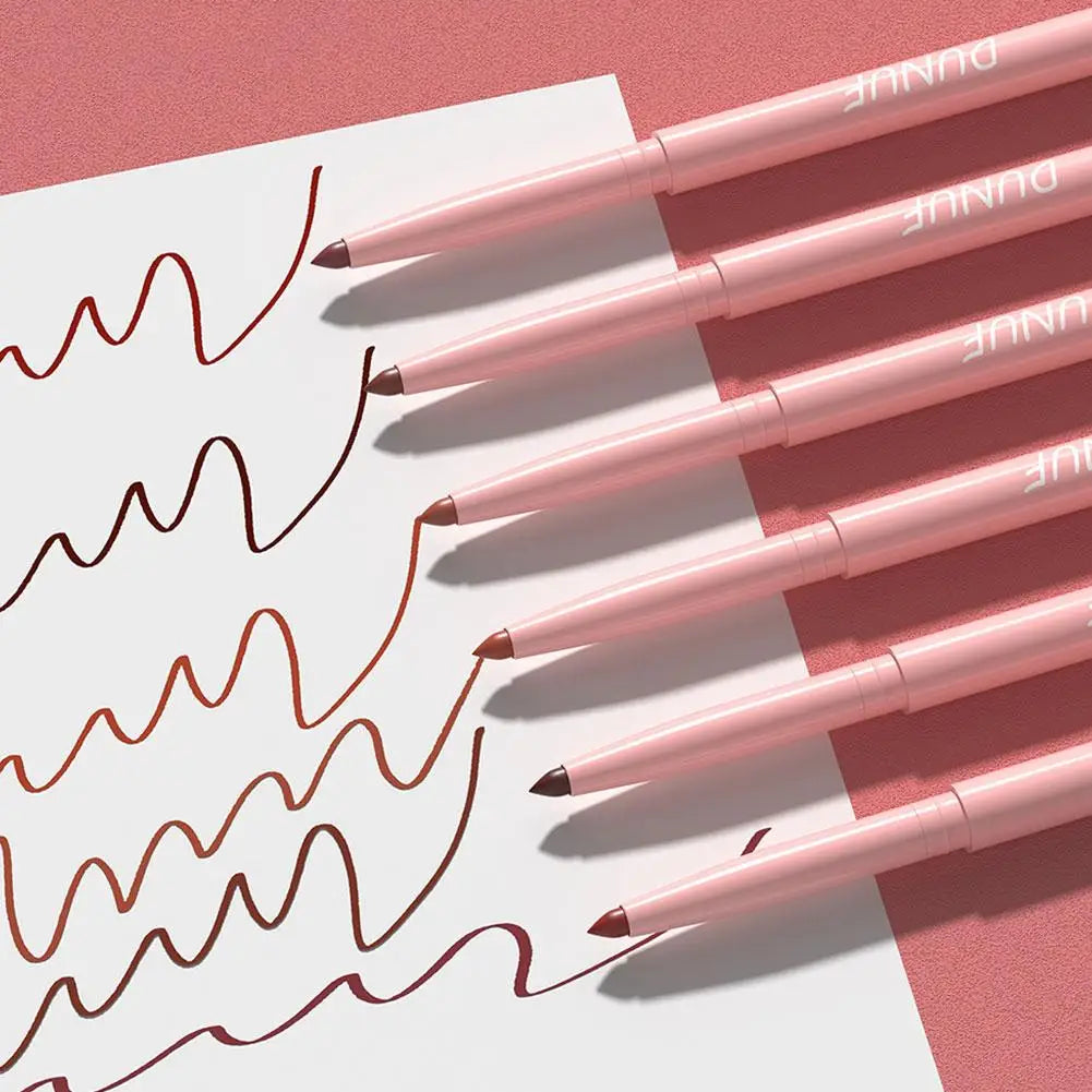 6Pcs Velvet Matte Lip Liner Pencil Set High Pigment Smooth Silky Texture Easy to Color & Define Lip Contours Daily Lip Makeup Pi-Mart