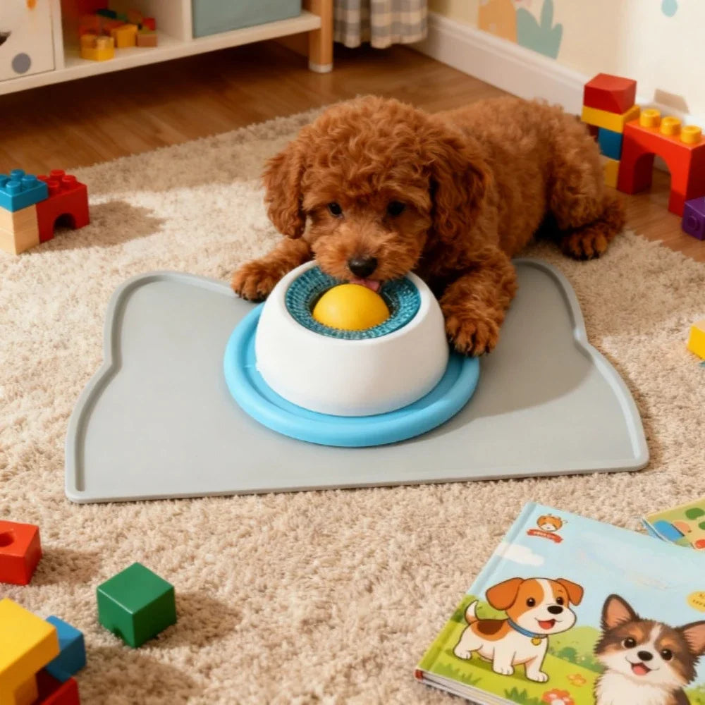 2-in-1 Slow Feeder Lick Mat Pet Puzzle Toy for Dog Cat Pi-Mart
