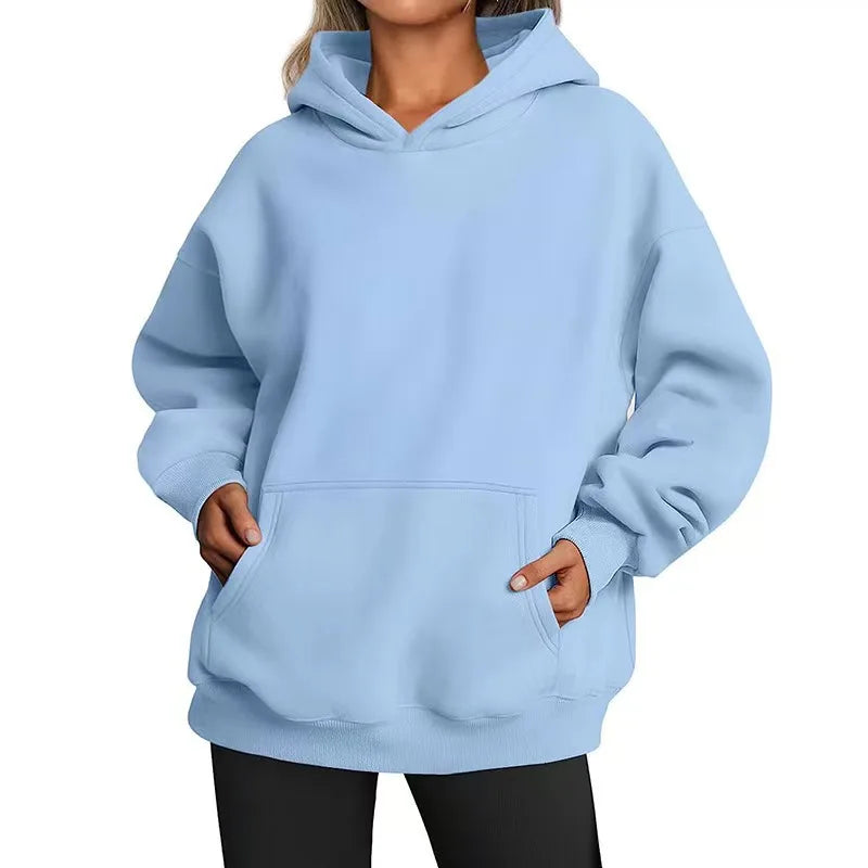 New Women Casual Hoodies Men and Women Fleece Warm Hoodies Spring Autumn Pullovers Fashion Multiple Colour Oversized Sweatshirts Pi-Mart