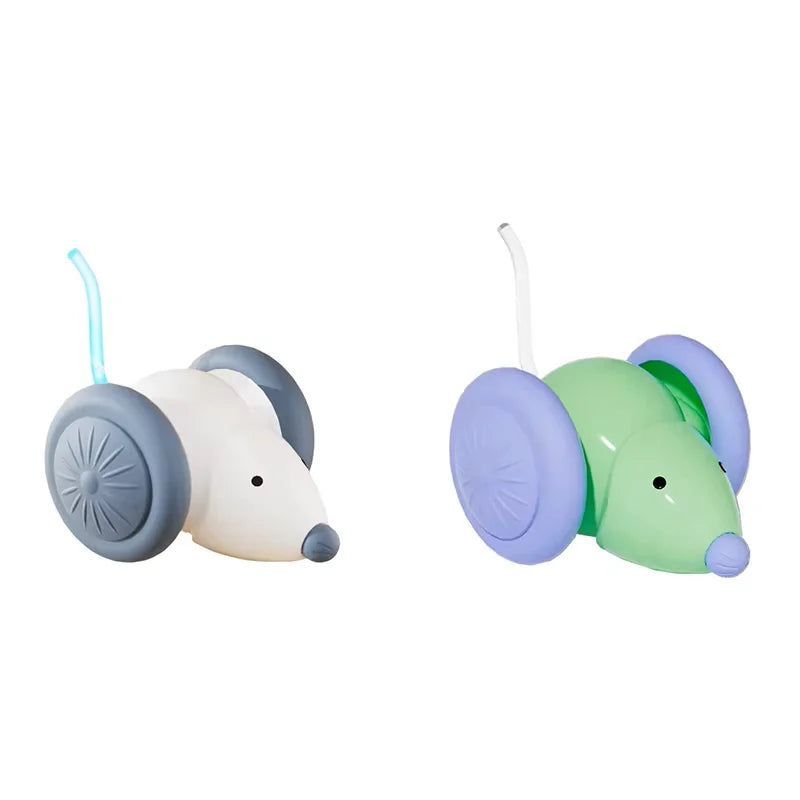 Interactive Cat Toy Electric Mouse Car Automatic Teaser Kitten Pet Toys Rechargeable Intelligent Obstacle Avoidance Cat Car Toy Pi-Mart
