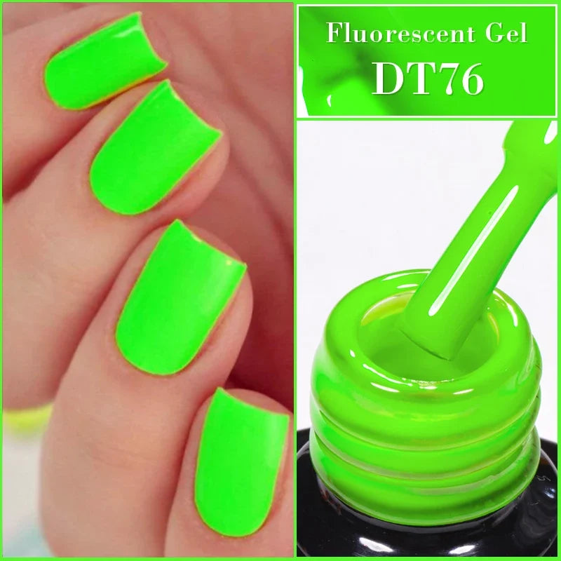 MEET ACROSS 7ml Orange Red Green Gel Nail Polish Laser Sparkly Soak Off Semi Permanent Nail Art UV Gel Varnish For Nails Tri Light Beauty