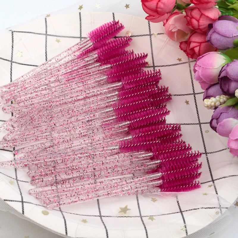 5/50Pcs Black Lashes Brush Cosmetics False Eyelashes Supplies Reusable Makeup Brushes Eyebrow Brush Mascara Wands Make Up Tools Pi-Mart
