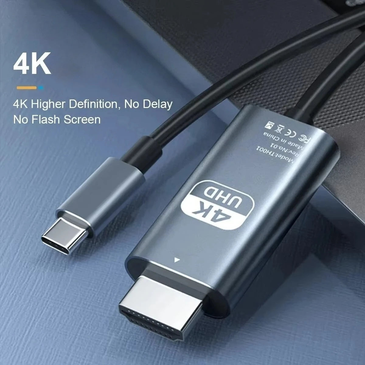 4K HD Video Conversion Cable Typec To Hdtv Same Screen Cable TV Computer 2 Meters Braided Screen Projection Cable Pi-Mart