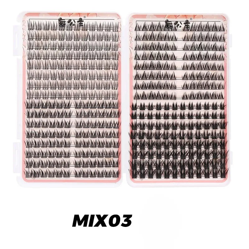 DINGSEN Eyelash Clusters Book Large Capacity Volume Individual Lashes Book Natural Long DIY Cluster Eyelash Extensions Makeup Pi-Mart