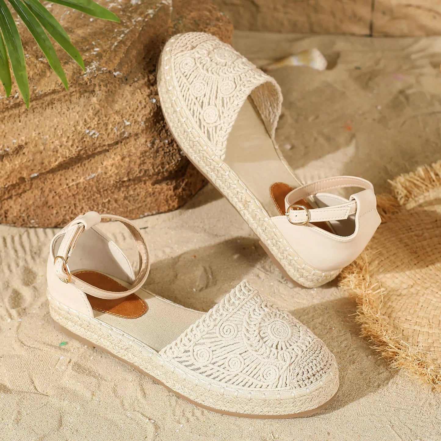 New 2026 Summer Women's Vintage Flats Hemp Rope Bottom Sandals Comfortable Sandals Women's Fisherman Sandals Sandalias De Mujer Pi-Mart