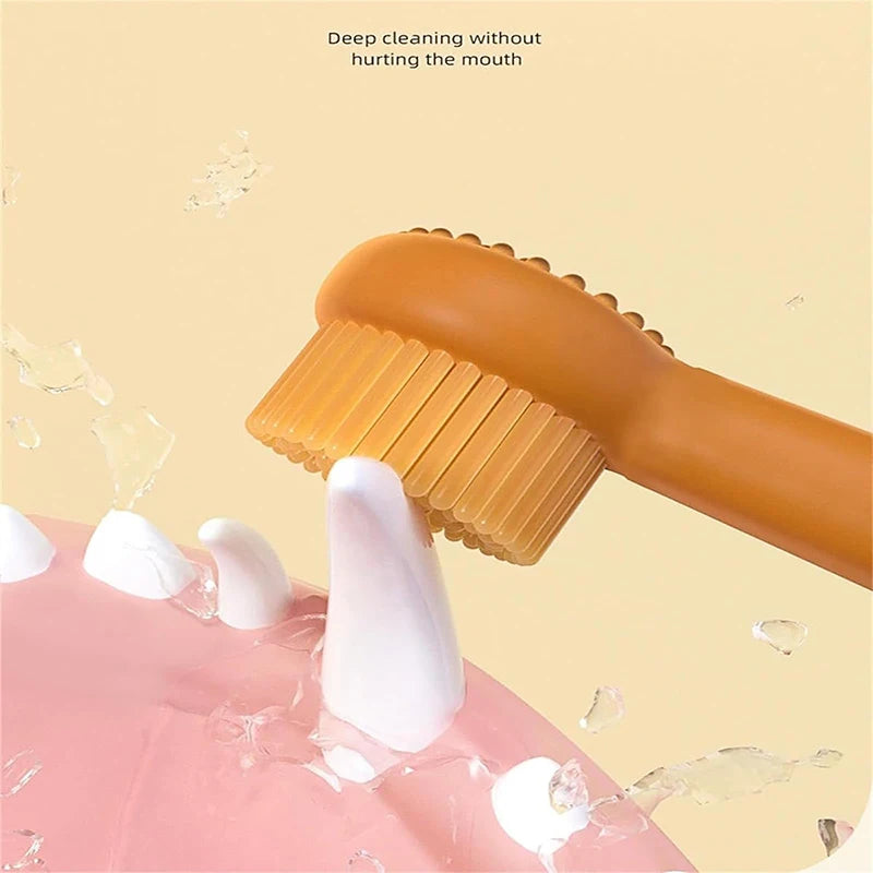 Teeth Whitening Dog Cat Silicone Soft Toothbrush Oral Care Puppy Toothbrush Toothpaste Pet Kit Teeth Cleaning Pet Supplies Pi-Mart