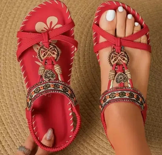 Women's Sandals Bohemian Sandals Outdoor Soft Sole Beach Sandals Platform Lightweight Women Casual Shoes Flat Plus Size Sandal LadyShow.Store