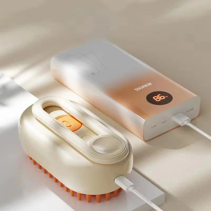 3-in-1 Dog Hair Brush Cat Hair Brush Electric Pet Cleaning Brush Steam Spray Brush Massage Hair Removal Comb Anti Flying Brush Pi-Mart