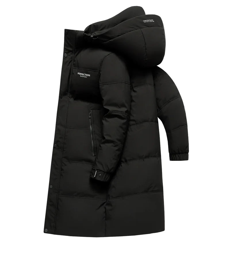 Winter Luxury Brand Men's Down Jacket Coat Parkas Padding Warm Puffer Jackets Long Man Jacket Knee Length Thickened Hooded HXY02 Pi-Mart