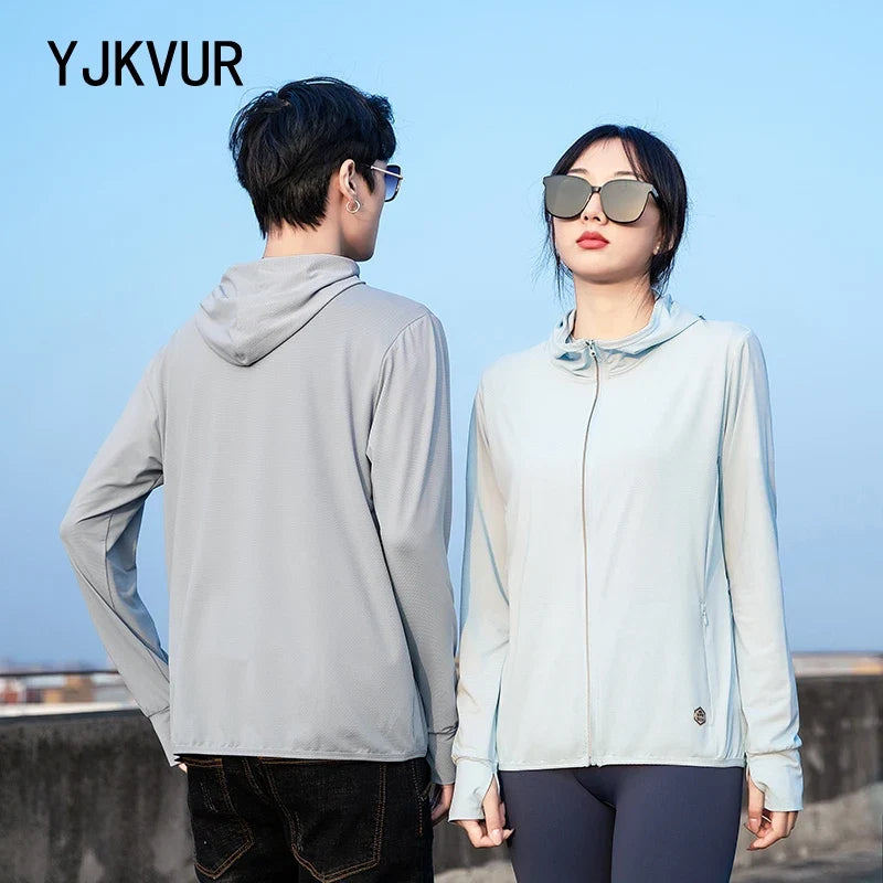 YJKVUR Unisex Summer New UPF 50+ UV Sun Protection Hoodie Jacket Men Women Lightweight Hiking Outdoor Long Sleeve Sun Shirt Coat LadyShow.Store