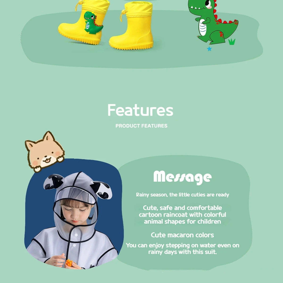 Special Raincoats for School Students Boys And Girls Waterproof Outdoor Rain Jackets  Protective Coats Pi-Mart
