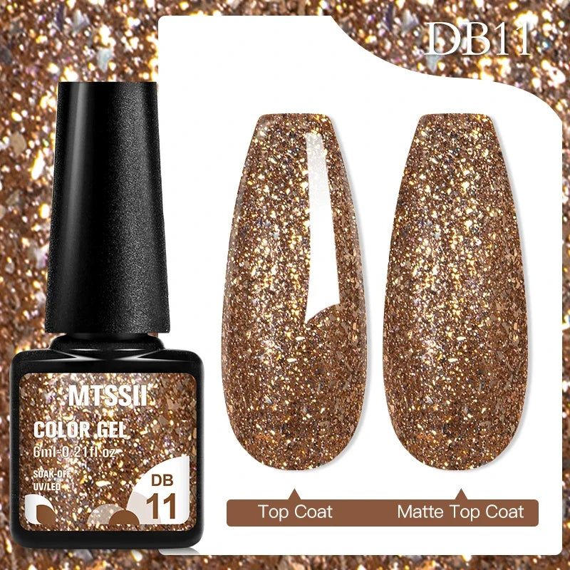 Mtssii 6ML Chocolate Color Gel Nail Polish Brown Semi Permanent UV Gel Autumn Winter Popular Soak Off Nail Art Gel Varnishes Tri Light Beauty