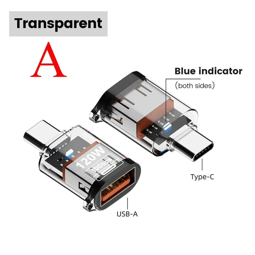 120W Fast Charging USB 3.2 To Type C Adapter OTG 10GB High Speed Data Audio Transfer for PC Tablet Xiaomi Huawei USB C Converter Pi-Mart
