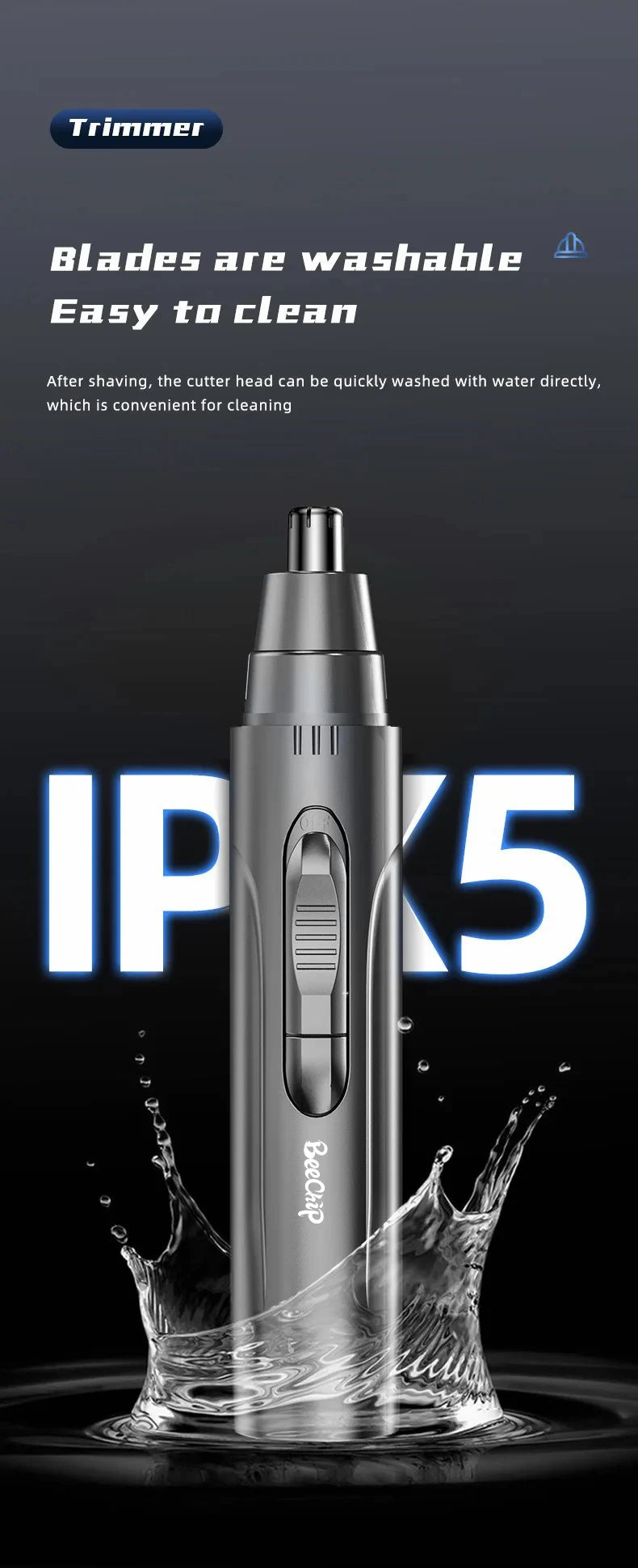 Electric Nose Hair Trimmer Safe Not To Hurt The Nose Not Stuck Hair Multifunctional Shaving Nose Hair Electric Eyebrow Trimmer Pi-Mart
