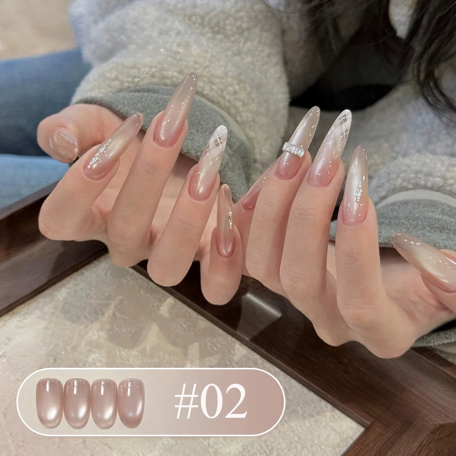 SHAKA 1-16pcs Flash Pure Lust Golden Light Heroine Cat Eye Gel Nail Polish Whitening Ice Transparent Autumn High-end Nail Art Tri Light Beauty