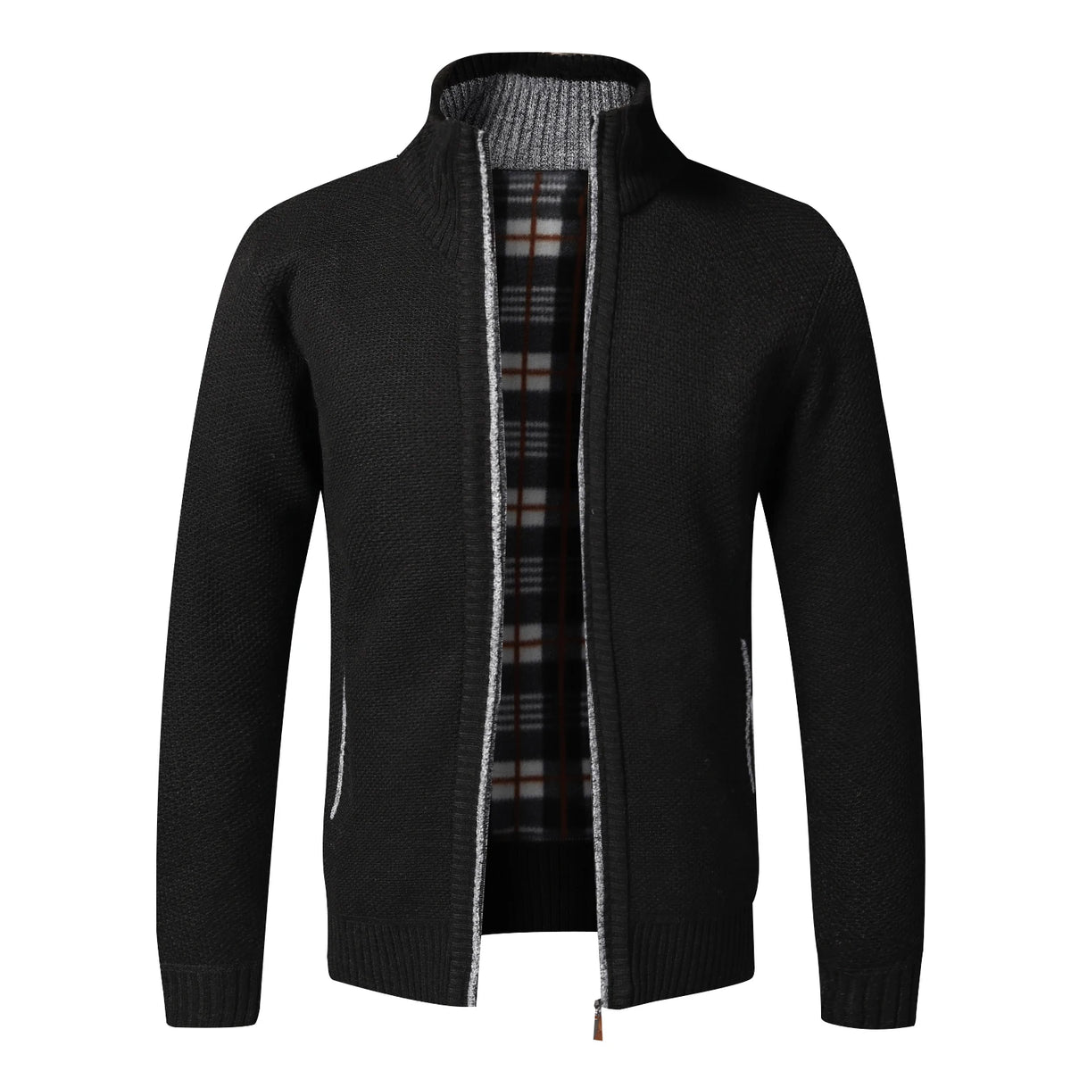Autumn Winter Warm Cardigan Men Fleece Sweaters Full Zip Jackets Slim Fit Luxury Brand Knitted Sweater Coat American Jersey Pi-Mart
