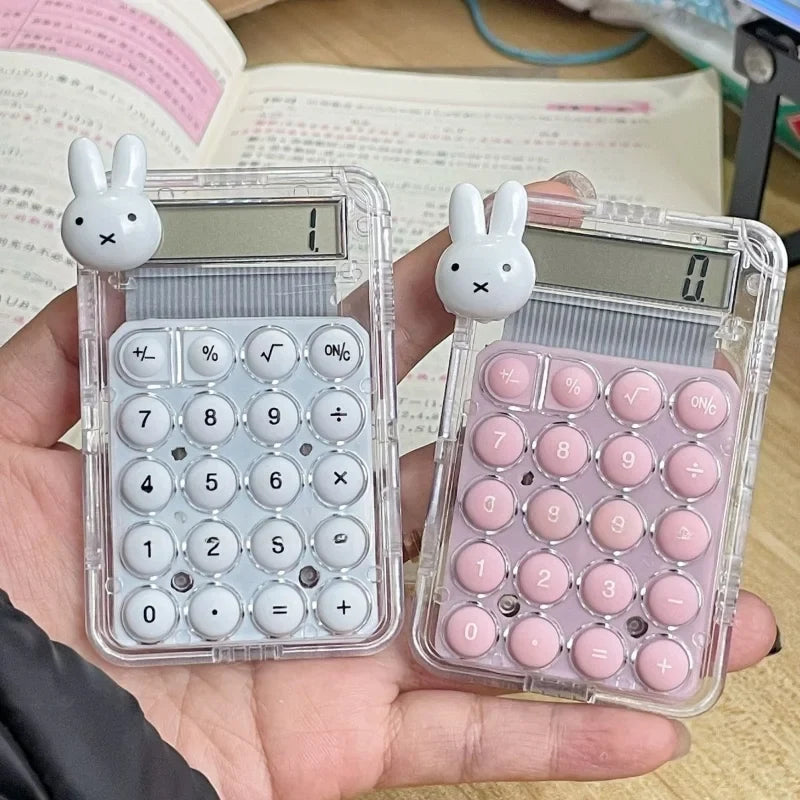 Miffy Rabbit Calculator Silent Mini High Beauty Student Office Exam Super Cute Small Multi functional Calculation Tri Light Beauty
